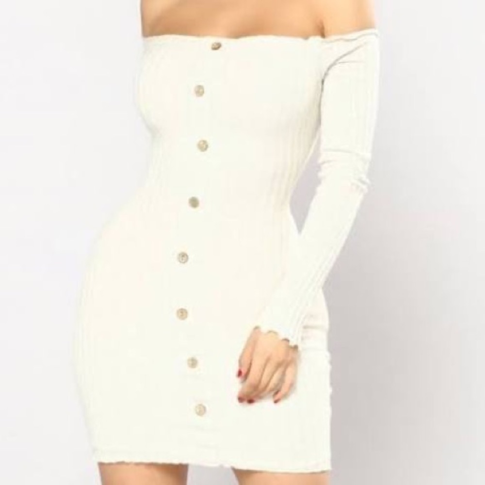 Fashion Nova oatmeal sweater dress